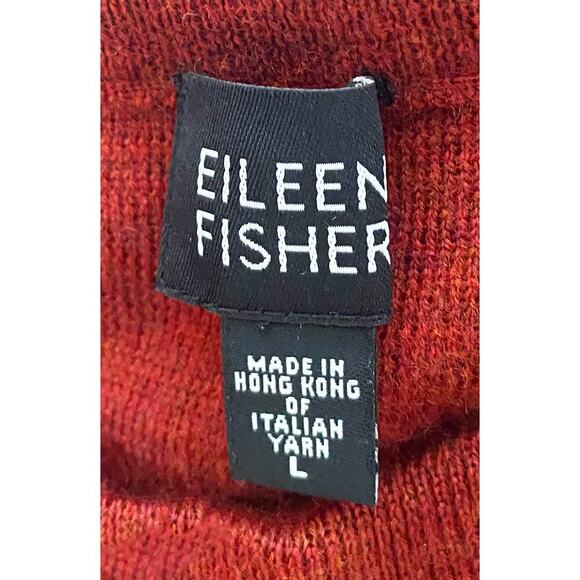 Eileen Fisher Women's Red Merino Wool High Waist Pencil Knit Midi Skirt Stretch - Picture 6 of 7